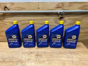 lot 105 image: NAPA Lot of 5 Quarts- 10W-30 Premium Performance Motor Oil