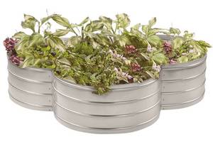 lot 79 image: IRONTON Clover-Shape Galvanized Corrugated Steel Garden Planter  42.5in.L x 42.5in.W x 12in.H, Modular Design