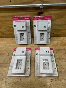 lot 67 image: ALURATEK Lot of 4-  2-Port USB Charging Wall Plates