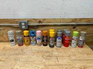 lot 91 image: 14 Cans of Various Spray Paint