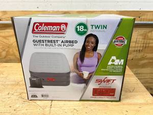 lot 49 image: COLEMAN GUESTREST 18 Inch Twin Airbed with Built-In Pump