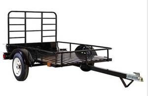 lot 9 image: DK2 4 ft. x 6 ft. 1,295 lbs. Payload Capacity Open Rail Steel Utility Flatbed Trailer Kit (retails for $1179)