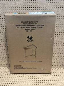 lot 22 image: CONVENIENCE CONCEPTS Lunar 20 in. DriftwoodBlack Standard Height Triangle Wood Top End Table