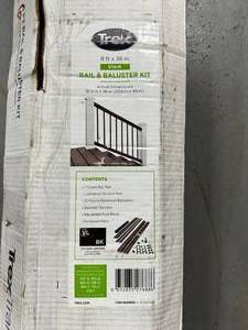 lot 88 image: TREX 8ft x 36in Stair Rail and Baluster Kit - INCOMPLETE