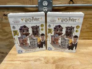 lot 126 image: HARRY POTTER Lot of 2- Cityscape 3D Paper Puzzles (Diagon Alley)