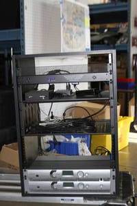 lot 26 image: Middle Atlantic RKBRK Series Black Laminate Audio Video Equipment Rack with Miscellaneous Equipment & Accessories