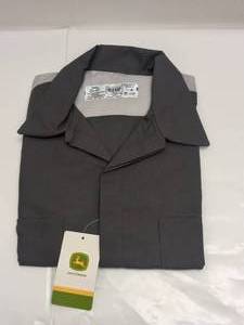 NEW 2 TONE RED KAP JOHN DEERE SHORT SLEEVE POCKET SHIRT XL