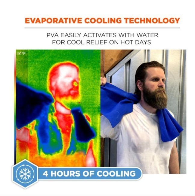 lot 839 image: NEW 2 Pack of Ergodyne Chill-Its 6602 Evaporative Cooling Towel - Gray