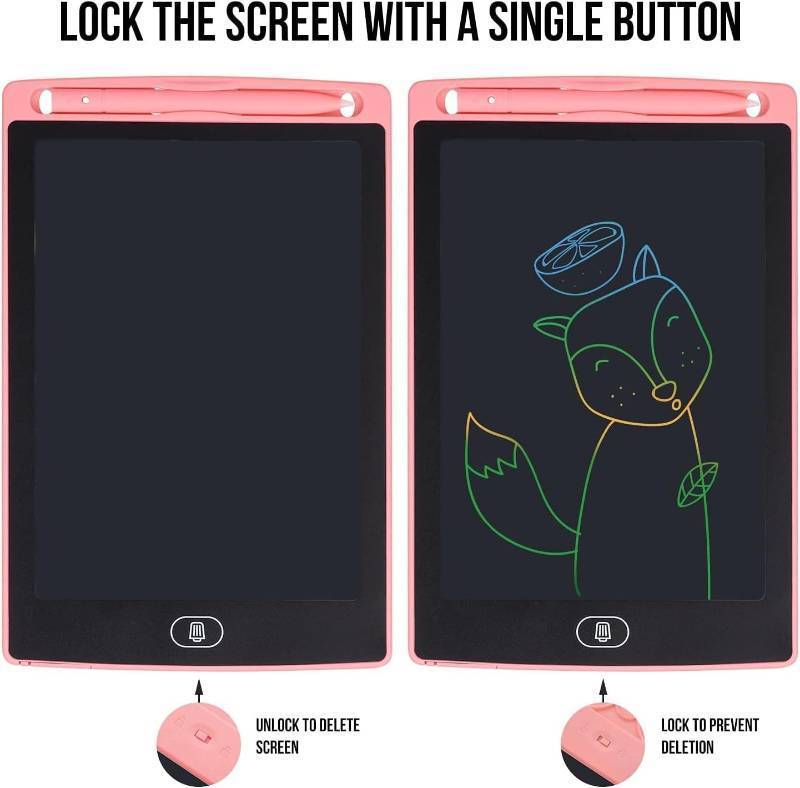 lot 924 image: Dartwood LCD Writing Tablet - 8.5 Inch Colorful Electronic Doodle Board and Drawing Pad for Kids (Pink)