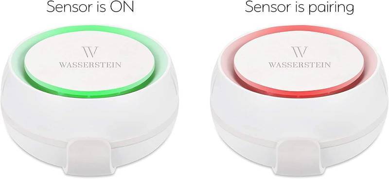 lot 222 image: Wasserstein Smart Water, Temperature & Humidity Sensor - Audio Alarm, Simple Plug & Play (2-Pack)