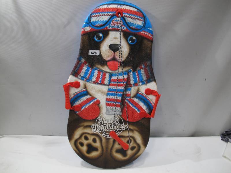 lot 270 image: Snow Buddy Sno-Storm 36 Kiddy Sled with Tow Rope and Handles - Dog