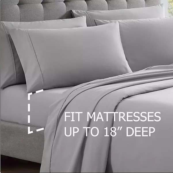 lot 285 image: NEW Social Standard by Sanctuary Recycled Polyester Sheet Set - King Size - Smoke