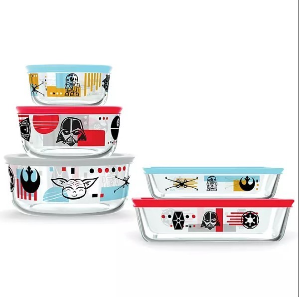 lot 297 image: NEW Disney Star Wars Pyrex 10 Piece Glass Food Storage Set