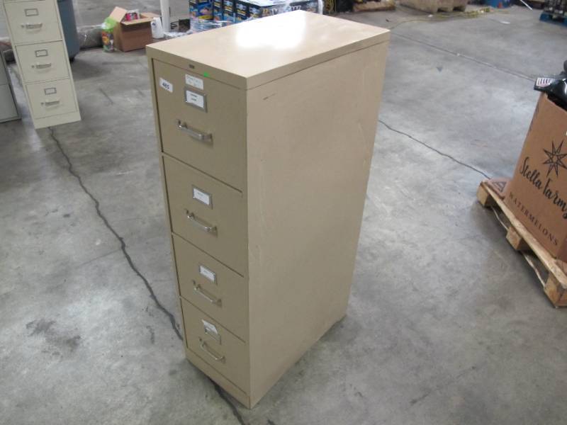 lot 176 image: 4 Drawer Storage Filing Cabinet - Beige USED