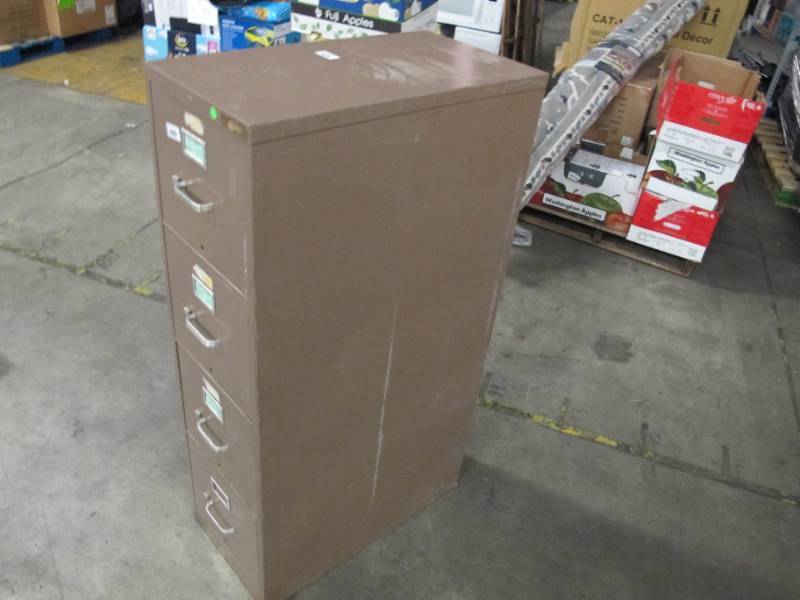lot 177 image: 4 Drawer Storage Filing Cabinet - Brown USED