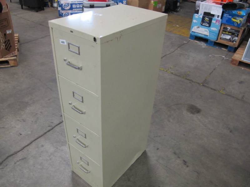 lot 178 image: 4 Drawer Storage Filing Cabinet - Light Beige USED