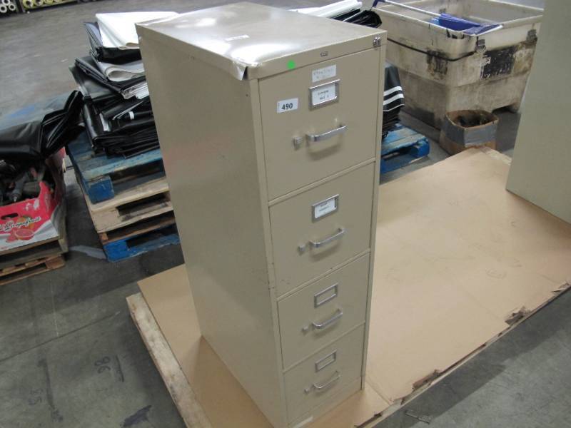 lot 179 image: 4 Drawer Storage Filing Cabinet - Beige USED
