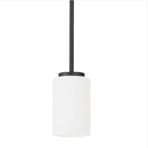 lot 187 image: Generation Lighting 61160EN3-839 Oslo 1 Light 4 Inch Mini Pendant In Blacksmith