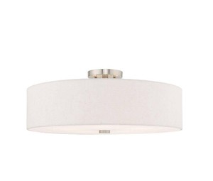 lot 194 image: Livex Lighting - 52141 - Meridian - 5 Light Semi-Flush Mount in Modern Style - 22 Inches wide by 9 Inches high
