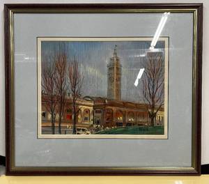 lot 16 image: Donald Maier Pastel San Francisco Ferry Building