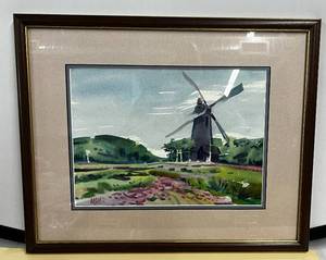 lot 4 image: Donald Maier Watercolor Windmill, Golden Gate Park