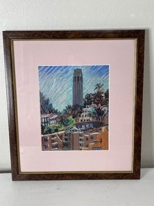 lot 41 image: Coit Tower Pastel by Artist Donald Maier 17.75 x 15.75