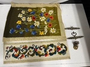 lot 44 image: Scandinavian Handmade Bell Pull incomplete with hardware lot