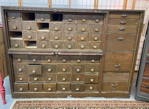 lot 45 image: Large one piece Apothecary style Cabinet