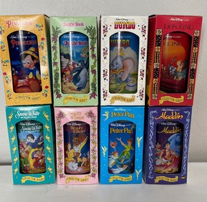 lot 58 image: Vintage Disney Plastic Collectors Glasses New in Box 8 glasses