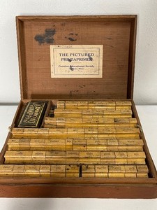 lot 61 image: 1930s Classroom Printer Set Rubber Stamp Set Mankato MN