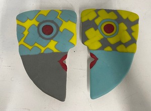 lot 69 image: Abstract Art Frosted Acrylic Wall Hanging Two Pieces