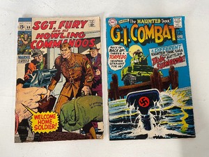 lot 95 image: Vintage Comic Books Lot of 2 GI Combat #136 & Sgt. Fury and his Howling Commandos