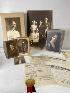 lot 101 image: VintageAntique Photograph and Diplomas Lot Campen Family San Francisco 1913-1920s