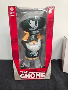 lot 17 image: Sarahs Attic Inc Michigan State University Teddy Bear Figurine & Michigan State Team Gnome