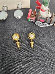 lot 151 image: Antique Womens Elgin 17 Jewel Watch (ticks when wound), Ti Sento Silverplated Aquamarine Crystal Earrings (one repaired) & More