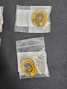 lot 175 image: 6 VTG Ford Motor Co Buy American Pins USA