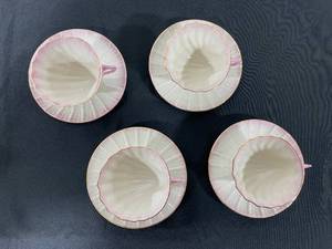 lot 129 image: Set of 4 CoffeeTea Cups Belleek Fine Parian China Hand Crafted in Ireland
