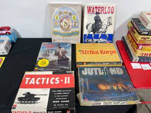 lot 258 image: VTG War Board Games Inc Avalon Hill Wooden Ships & Iron Men, Jutland Board Game, Tactics II, Afrika Korps & More