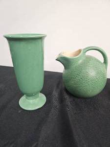 lot 141 image: 2 Rummrill Pottery Pitchers, Vase & Mini Pitcher