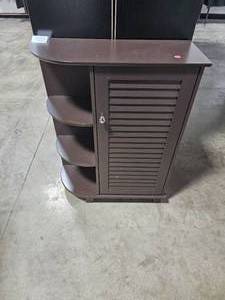 lot 56 image: Brown Cabinet with Shelves 31x24x10