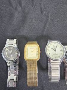 lot 154 image: Lot of 6 Mens Watches & 4 Necklace Watches (one w chain) ALL untested
