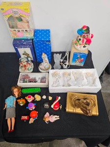 lot 228 image: Lot of Toys and Christmas Decorations including My First Precious Moments Baby in Box