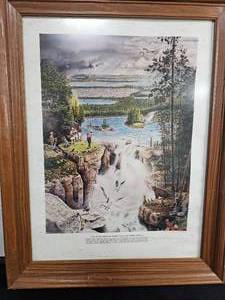 lot 184 image: Hadley House Wildlife Mallards Signed Limited Lithograph  16 x 11 12, Signed L.Chapman Print 28x22 No. 14 The Hole of 10,000 Lakes, 235 Yards Par 3 (mat is damaged), Mallard Figurine