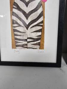 lot 187 image: Signed C. Davis Cheetahs and Zebra Framed Prints