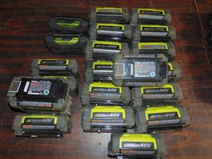Mixed AH LOT OF Ryobi 40-Volt Batteries for REPAIR ONLY NOT CHARGING