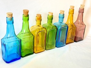 lot 37 image: Colorful Decorative Glass Bottles