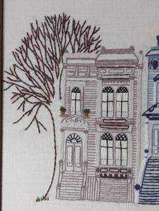 lot 50 image: Amazing Framed Needlepoint Houses