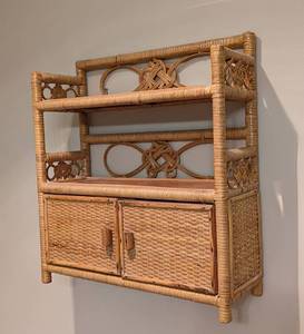 lot 80 image: Small Vintage Wicker Wall Cabinet