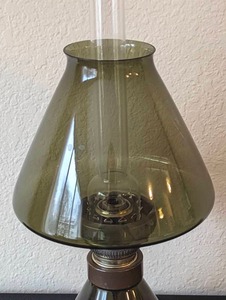 lot 100 image: Vintage Dansk Glass Oil Lamp