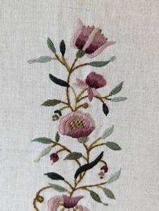 lot 104 image: Pair of Vintage Framed Floral Needlepoints